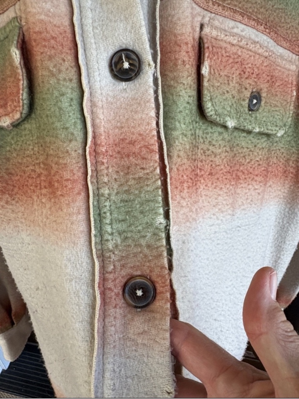 NWT Free People Ruby Striped Button Front Shacket Size Medium Retail $178.00 - Picture 8 of 11